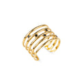 Black zircon multi layers ring