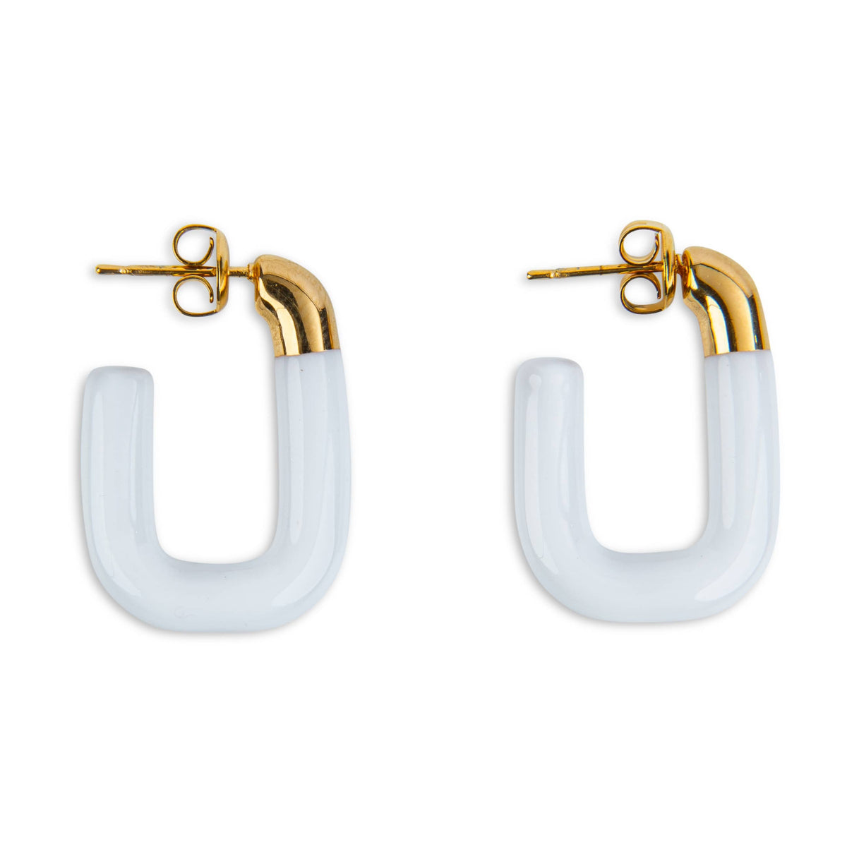 Colorful U-shaped hoop earrings