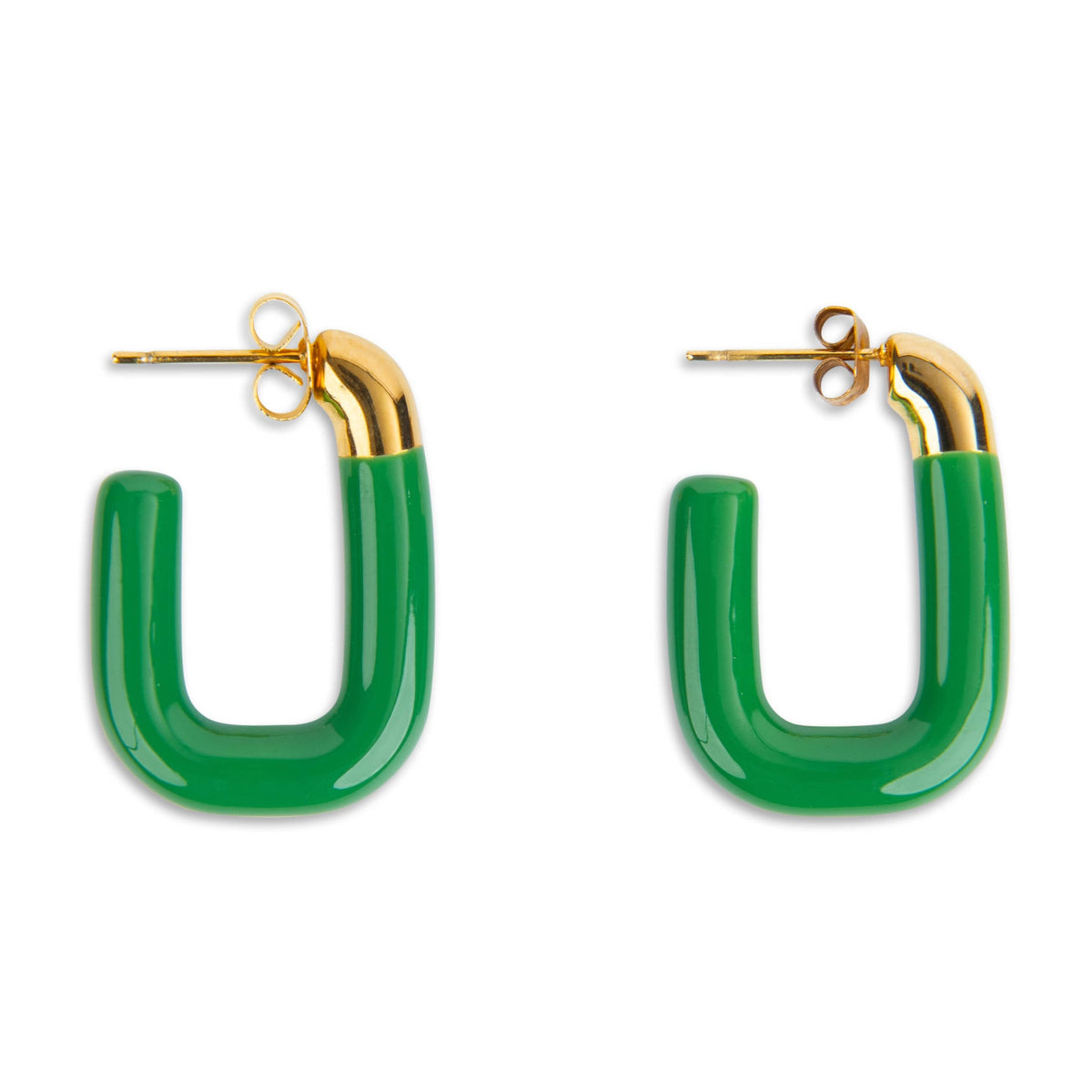 Colorful U-shaped hoop earrings
