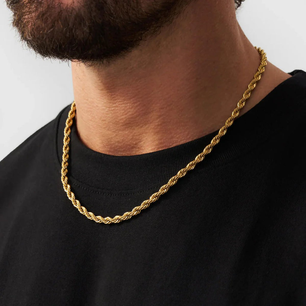 Twisted rope chain necklace - Gold