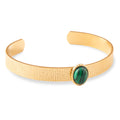 Cuff friendship bangle - Malachite stone