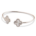 Four leaf clover bangle - Silver