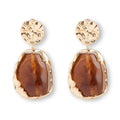 French vintage resin earrings - Brown