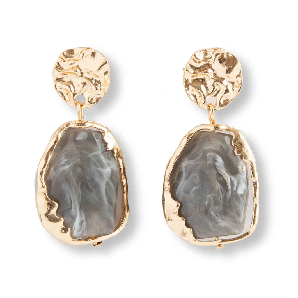 French vintage resin earrings - Green