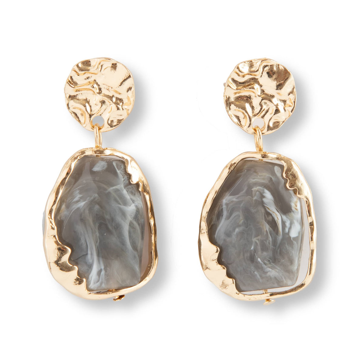 French vintage resin earrings - Green