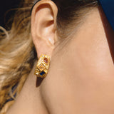 Colored zircon C-ring earrings