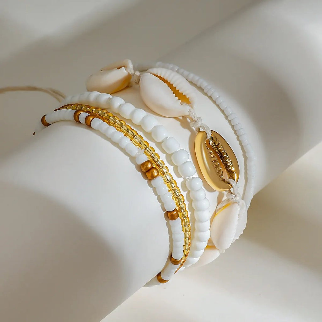Beaded shell anklet