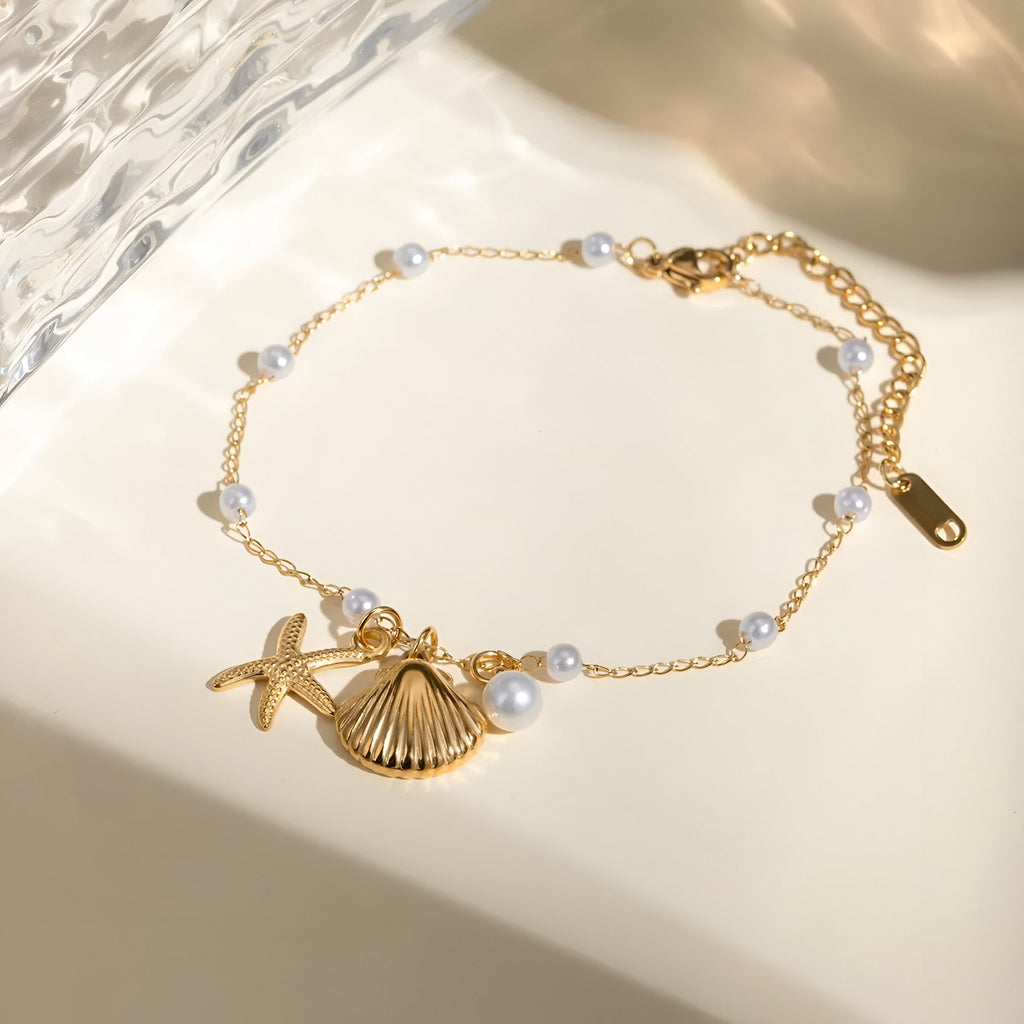 Starfish shell anklet