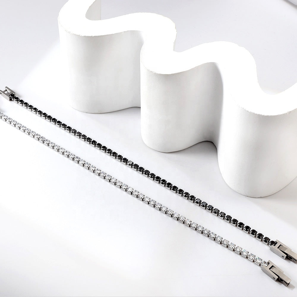 Tennis bracelet white - Silver (18 cm)