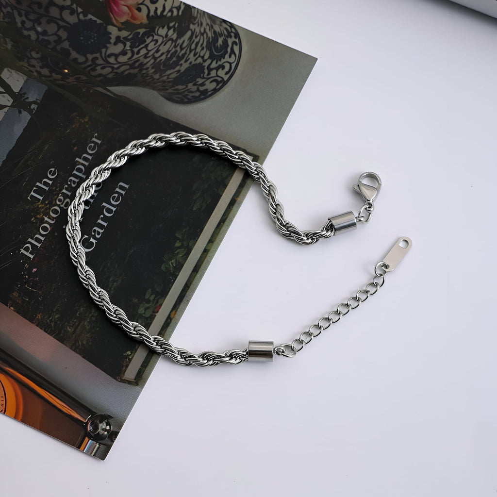 Twisted rope chain bracelet