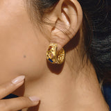 Colored zircon C-ring earrings