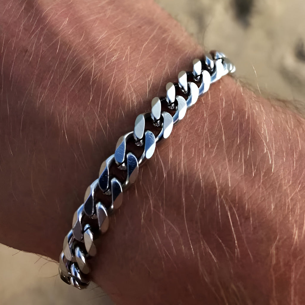 Cuban chain bracelet - Silver (7mm)