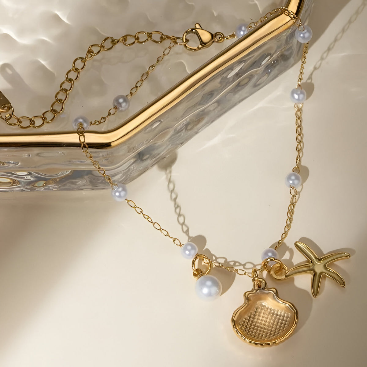 Starfish shell anklet