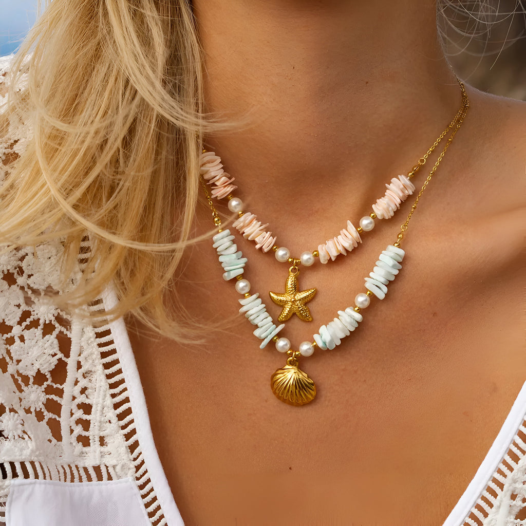 Ocean charms shell necklace