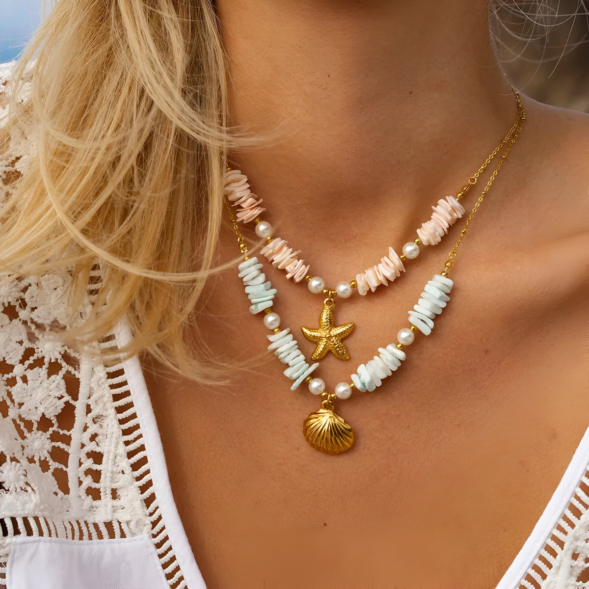 Ocean charms shell necklace