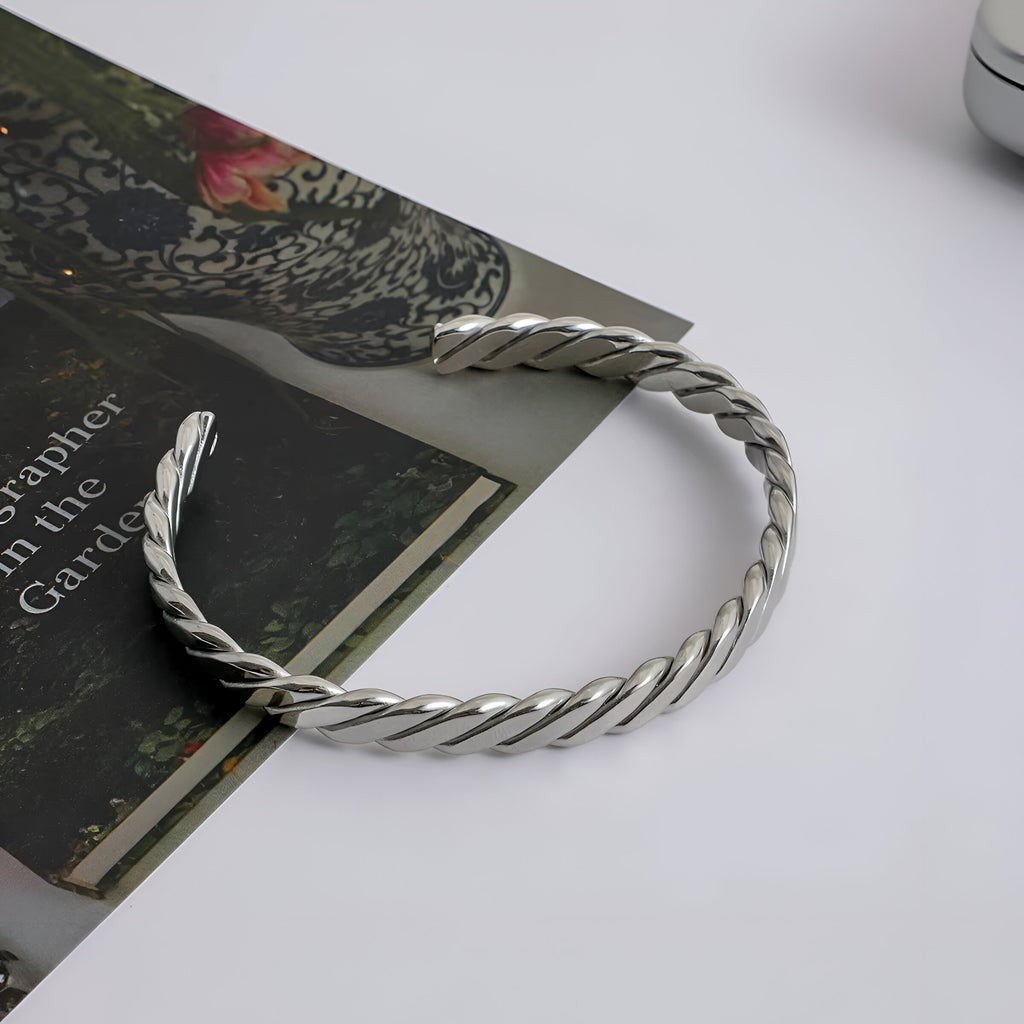 Flat band cuff bangle