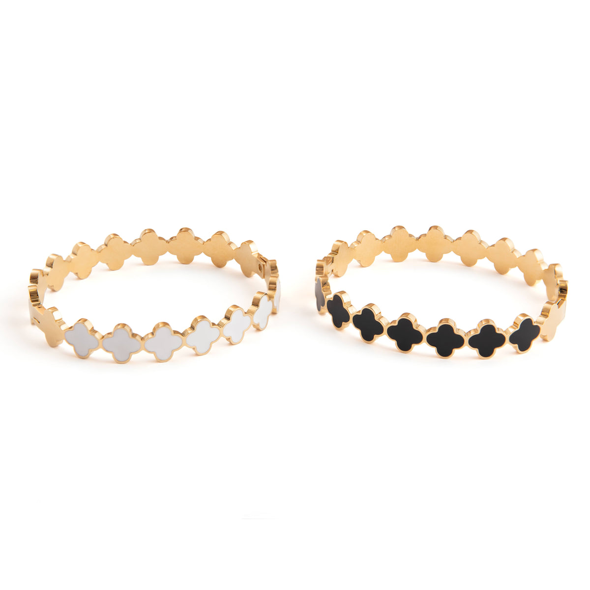 Four leaf grass bangle - Black