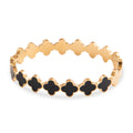 Four leaf grass bangle - Black