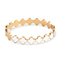 Four leaf grass bangle - White