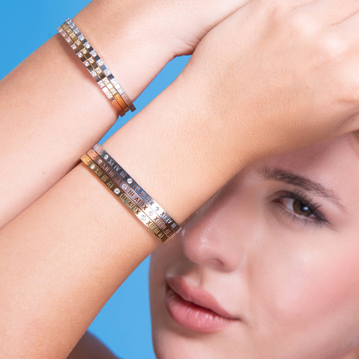 Rhinestone pave bangle