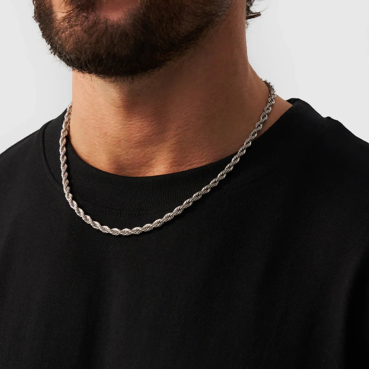 Twisted rope chain necklace - Silver