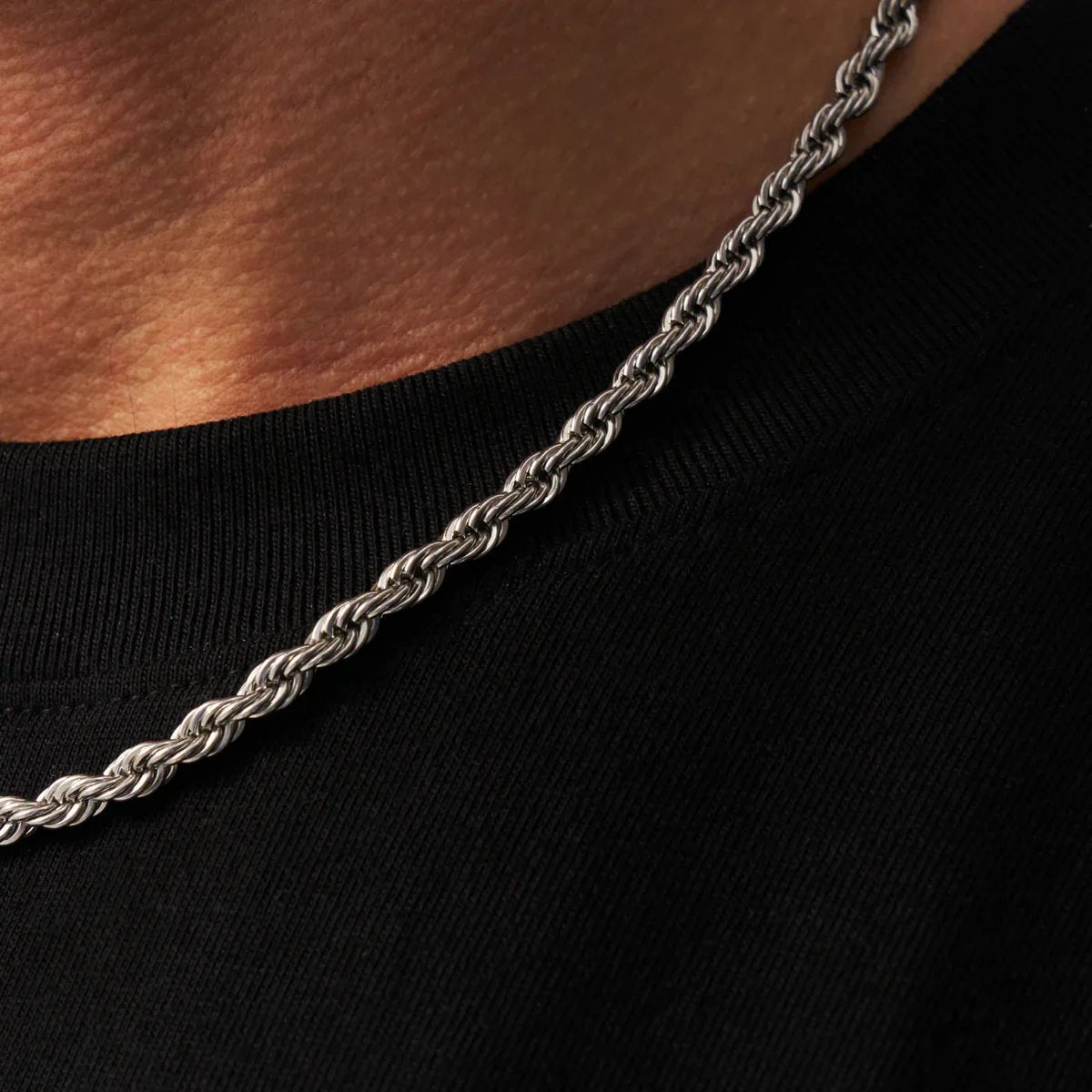 Twisted rope chain necklace - Silver